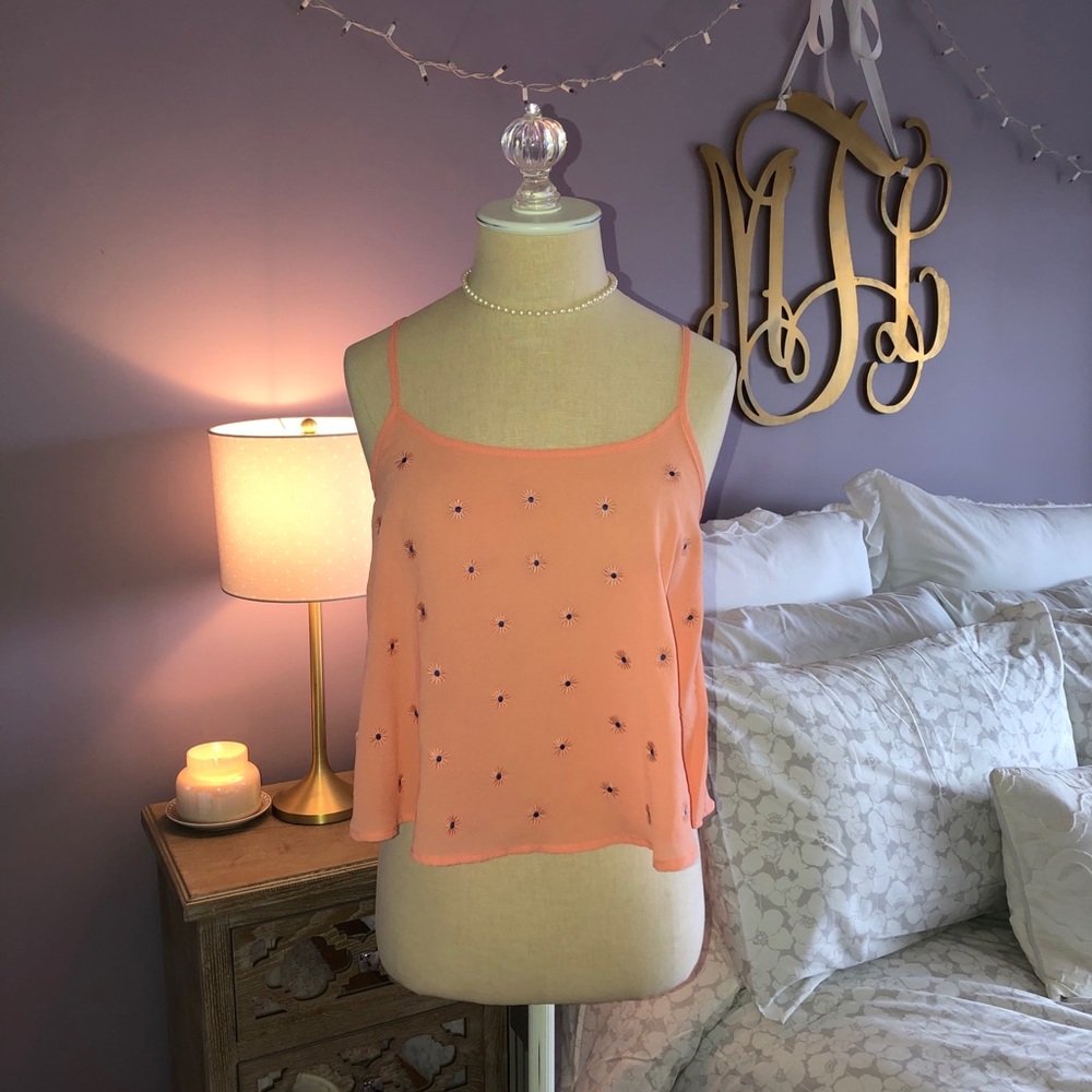 Peach Daisy Tank Top